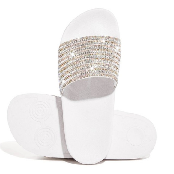 Last Size 10 🖤💎White Silver Crystals Embellished - Picture 5 of 8